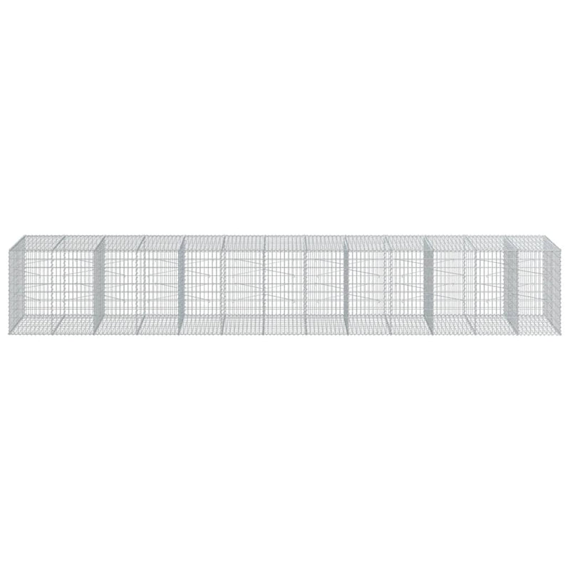 Gabion Basket with Cover 650x100x100 cm Galvanised Iron