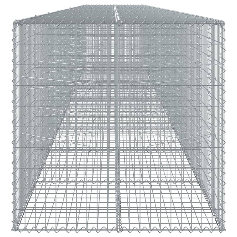 Gabion Basket with Cover 1000x100x100 cm Galvanised Iron