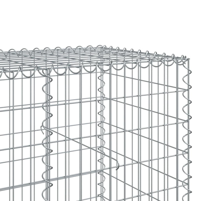 Gabion Basket with Cover 1100x100x100 cm Galvanised Iron