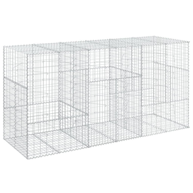 Gabion Basket with Cover 300x100x150 cm Galvanised Iron