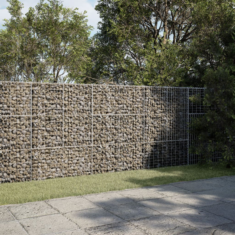 Gabion Basket with Cover 300x100x150 cm Galvanised Iron