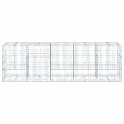 Gabion Basket with Cover 500x100x150 cm Galvanised Iron