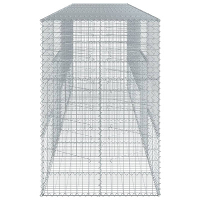 Gabion Basket with Cover 500x100x150 cm Galvanised Iron