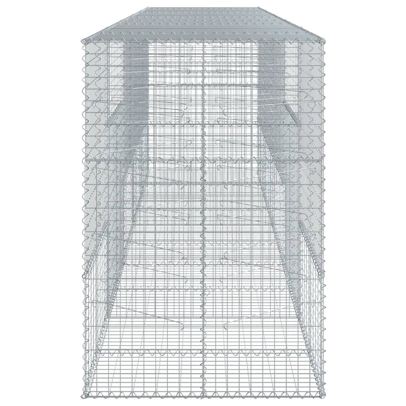 Gabion Basket with Cover 500x100x150 cm Galvanised Iron