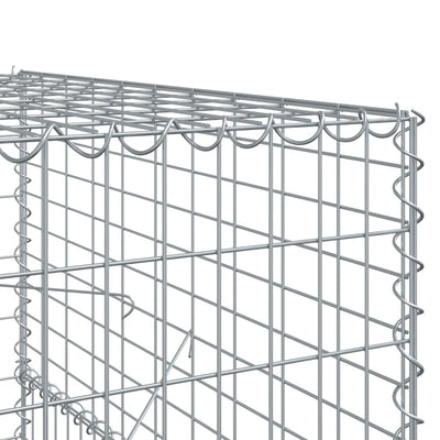 Gabion Basket with Cover 500x100x150 cm Galvanised Iron