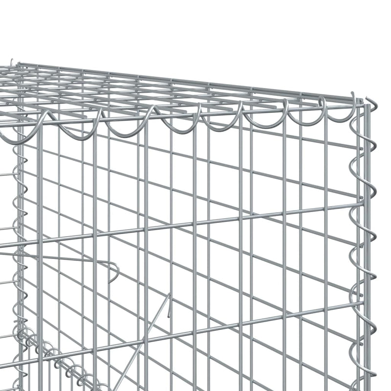 Gabion Basket with Cover 500x100x150 cm Galvanised Iron