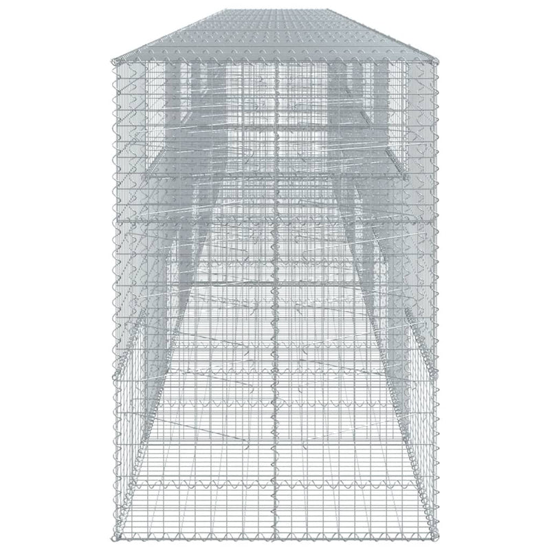 Gabion Basket with Cover 1000x100x150 cm Galvanised Iron