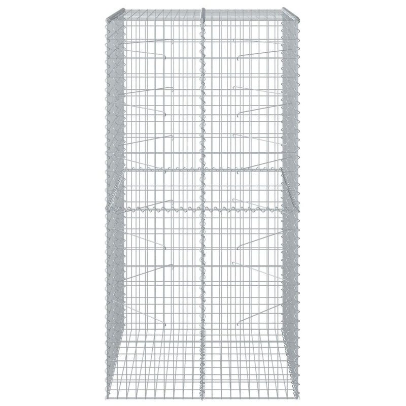 Gabion Basket with Cover 100x100x200 cm Galvanised Iron