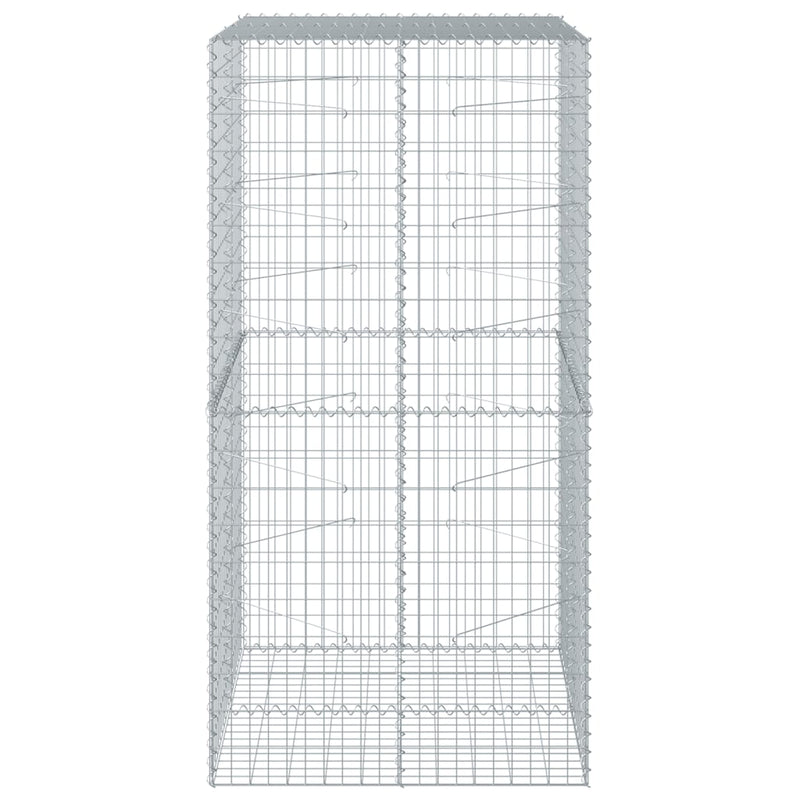 Gabion Basket with Cover 100x100x200 cm Galvanised Iron