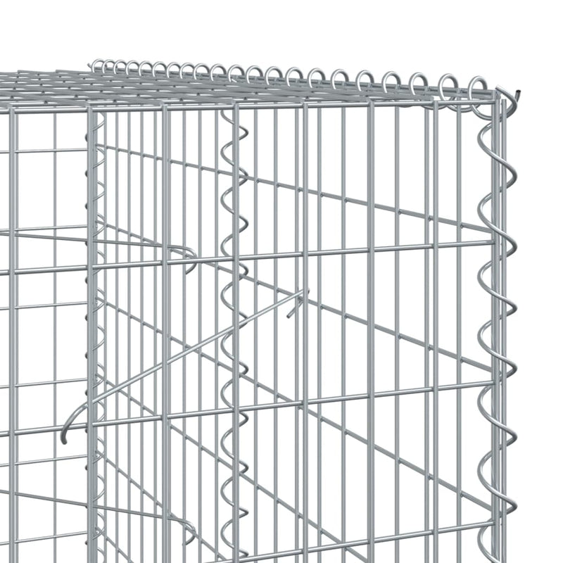 Gabion Basket with Cover 100x100x200 cm Galvanised Iron