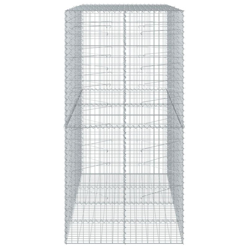 Gabion Basket with Cover 200x100x200 cm Galvanised Iron