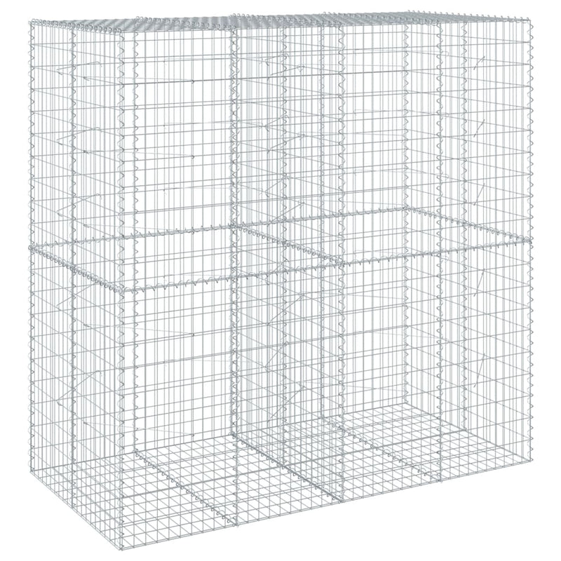 Gabion Basket with Cover 200x100x200 cm Galvanised Iron