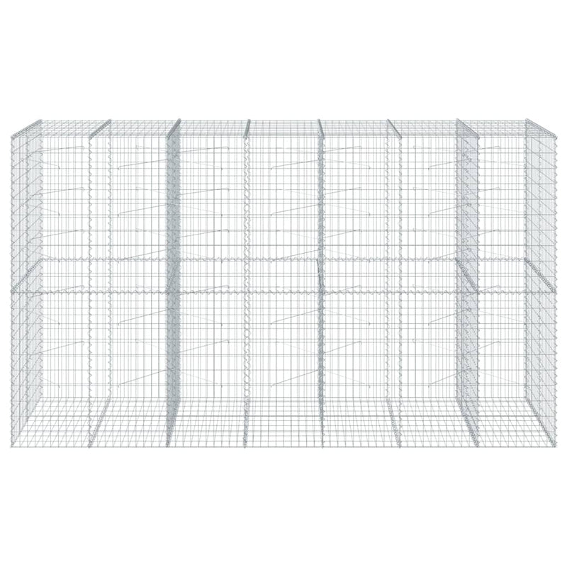 Gabion Basket with Cover 350x100x200 cm Galvanised Iron