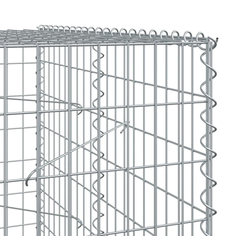 Gabion Basket with Cover 350x100x200 cm Galvanised Iron