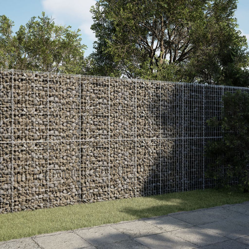 Gabion Basket with Cover 350x100x200 cm Galvanised Iron