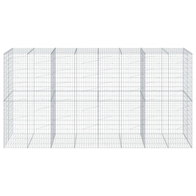 Gabion Basket with Cover 400x100x200 cm Galvanised Iron