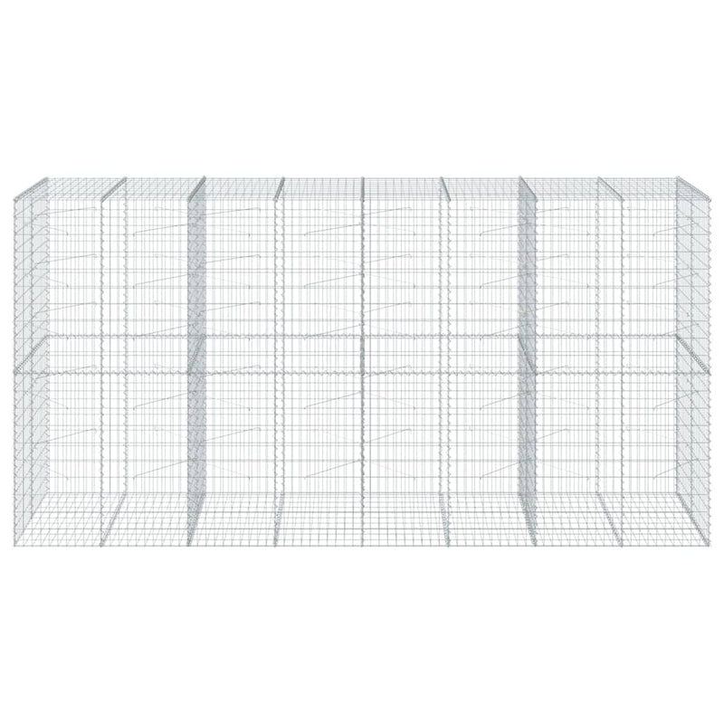 Gabion Basket with Cover 400x100x200 cm Galvanised Iron