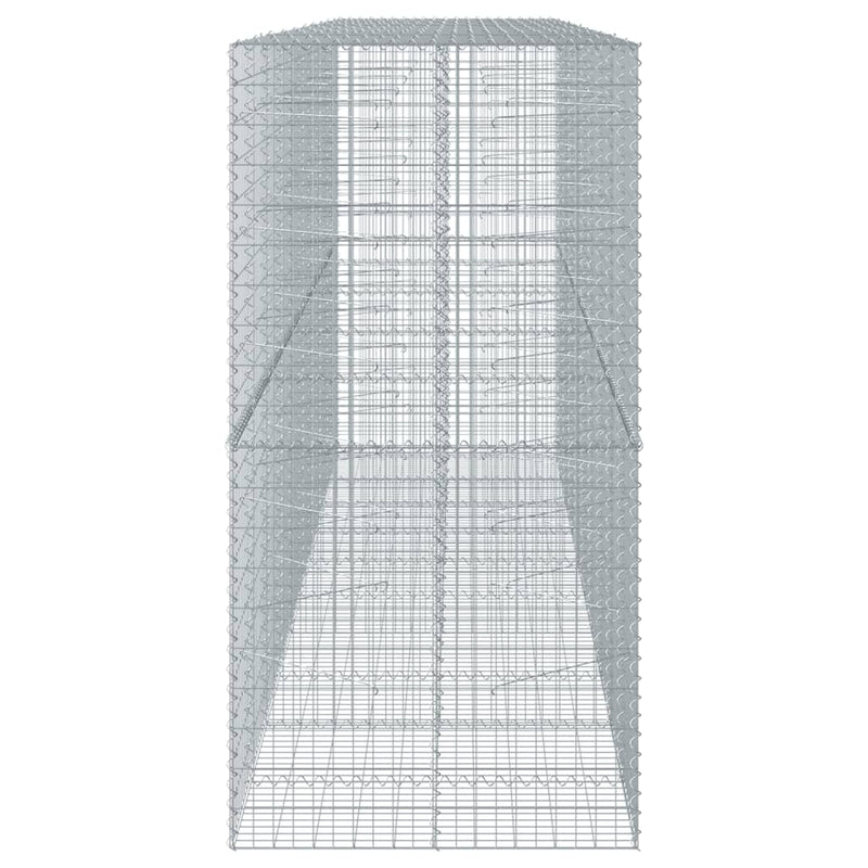 Gabion Basket with Cover 500x100x200 cm Galvanised Iron