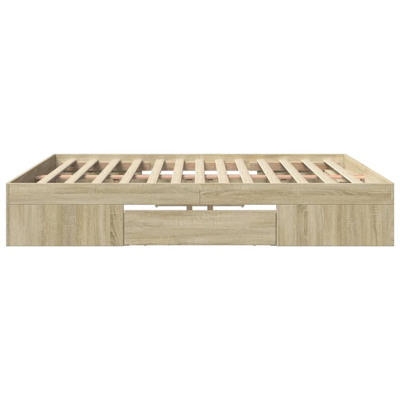 Bed Frame without Mattress Sonoma Oak 183x203 cm King Engineered Wood