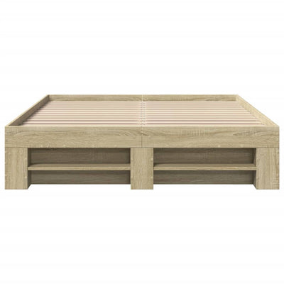 Bed Frame without Mattress Sonoma Oak 135x190 cm Engineered Wood