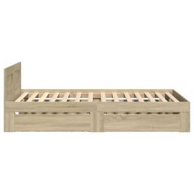 Bed Frame with Headboard without Mattress Sonoma Oak 90x190 cm