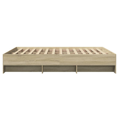 Bed Frame without Mattress Sonoma Oak 150x200 cm Engineered Wood