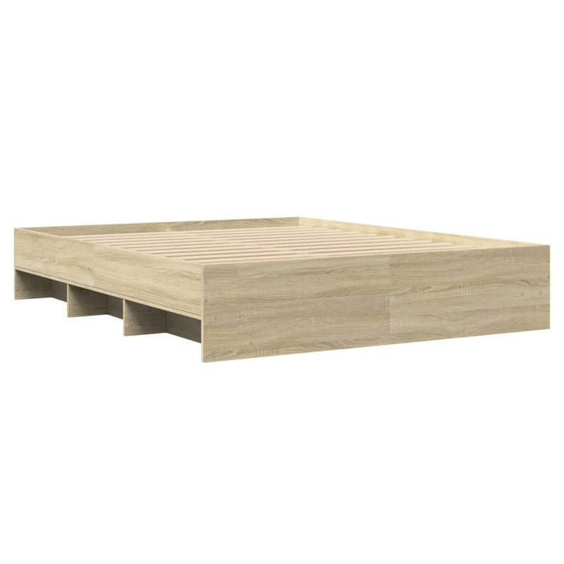 Bed Frame without Mattress Sonoma Oak 150x200 cm Engineered Wood