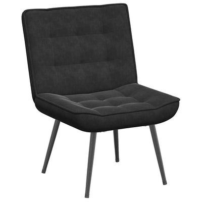 Relaxing Chair with Stool Black Velvet