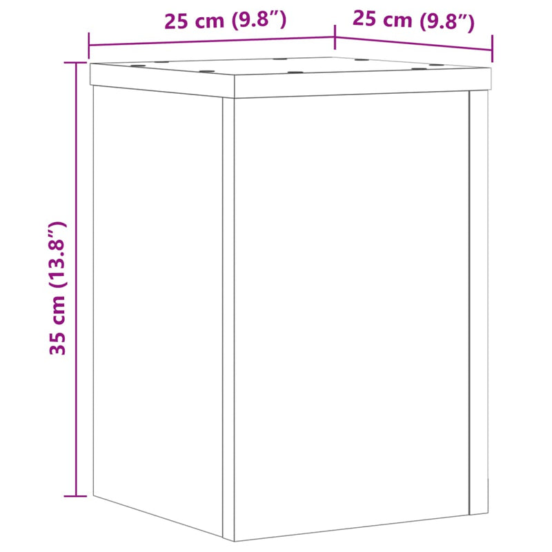 Plant Stands 2 pcs White 25x25x35 cm Engineered Wood