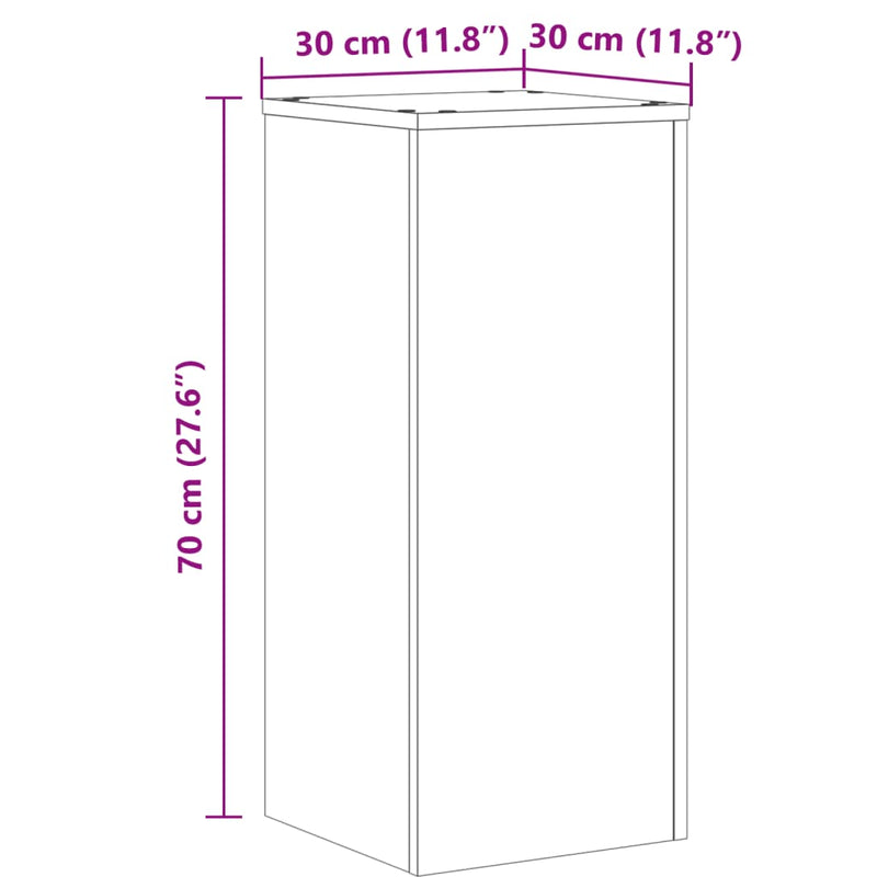 Plant Stands 2 pcs White 30x30x70 cm Engineered Wood