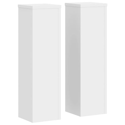 Plant Stands 2 pcs White 17x17x60 cm Engineered Wood