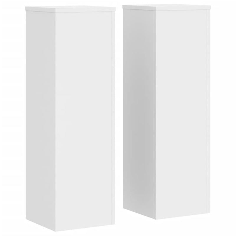 Plant Stands 2 pcs White 25x25x80 cm Engineered Wood