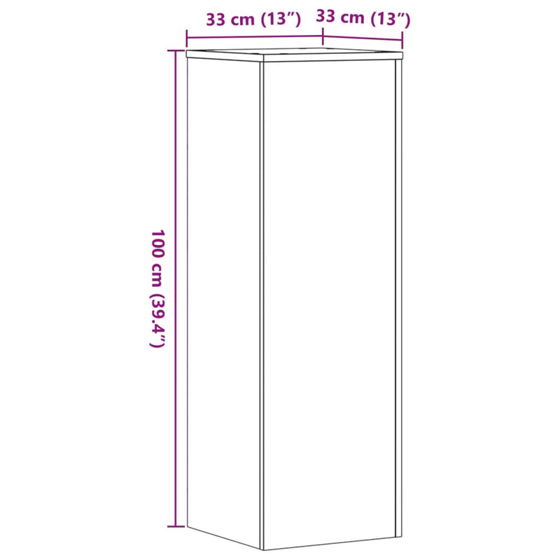 Plant Stand White 33x33x100 cm Engineered Wood