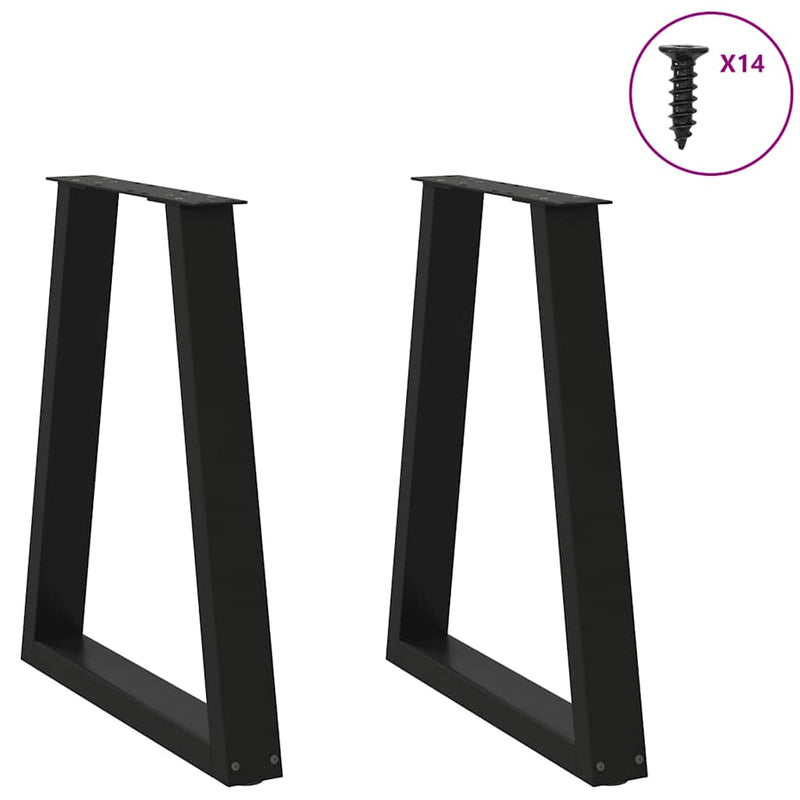 Coffee Table Legs V-Shape 2 pcs Black 50x(72-73) cm Steel