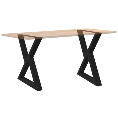 Dining Table Legs 2 pcs Black 80x(72-73.3) cm Steel