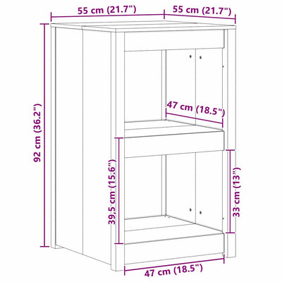 Kitchen Cabinet Brown 55 x 55 x 92 cm Solid Pine wood