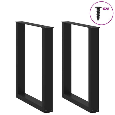 Coffee Table Legs U-Shaped 2 pcs Black 70x(72-73) cm Steel