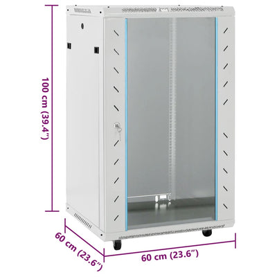 18U Network Cabinet 19" IP20 Grey 60x60x100 cm