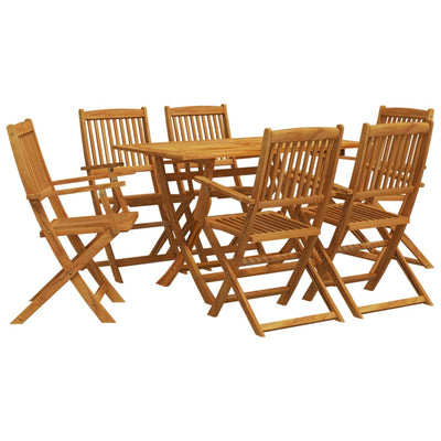 7 Piece Garden Dining Set Solid Wood Eucalyptus