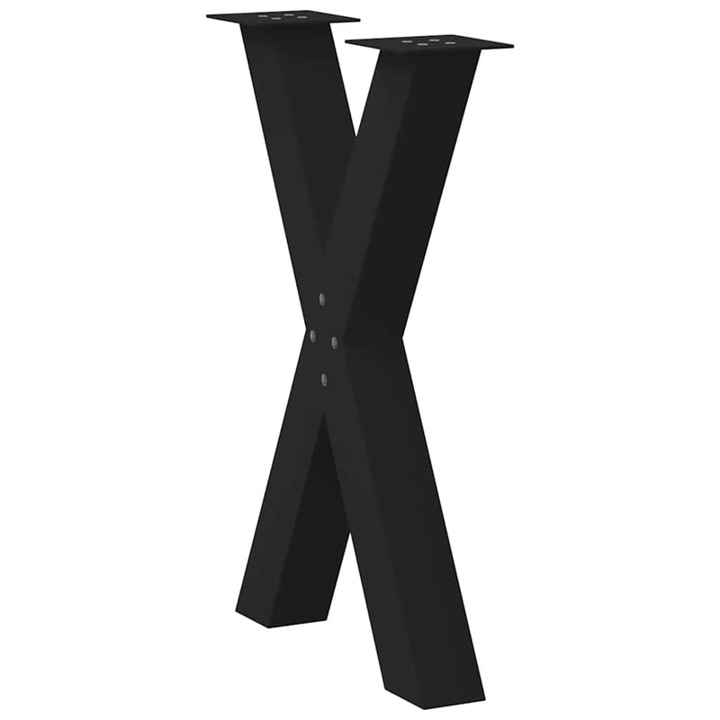 Dining Table Legs X-Shaped 2 pcs Black 60x(72-73) cm Steel