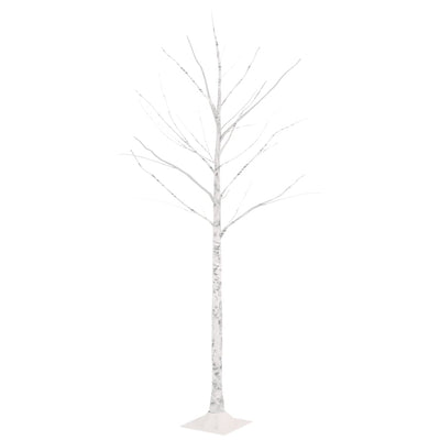 Artificial Christmas Tree Warm White 72 LEDs 150 cm White Birch