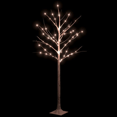 Artificial Christmas Tree Warm White 72 LEDs 150 cm White Birch