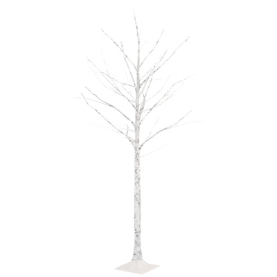 Artificial Christmas Tree Warm White 96 LEDs 180 cm White Birch