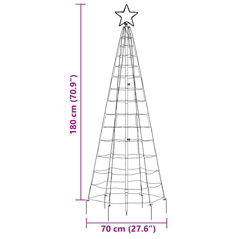 Christmas Tree Light with Spikes 220 LEDs Cold White 180 cm