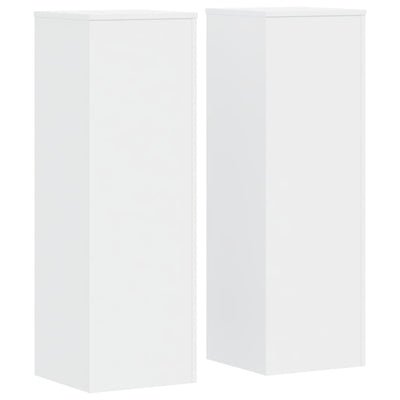 Plant Stands 2 pcs White 33x33x100 cm Engineered Wood