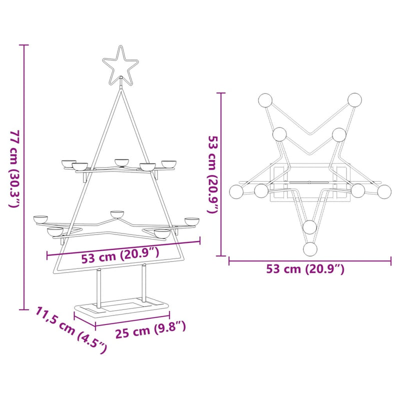 Metal Christmas Tree for Decoration Black 75 cm