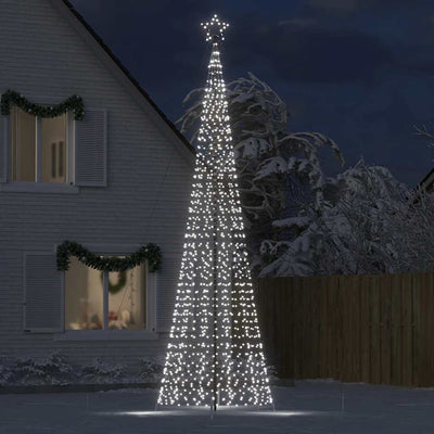 Christmas Tree Light with Spikes 1534 LEDs Cold White 500 cm