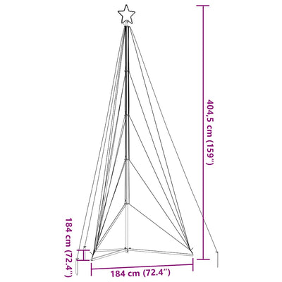 LED Christmas Tree 615 LEDs Warm White 404.5 cm