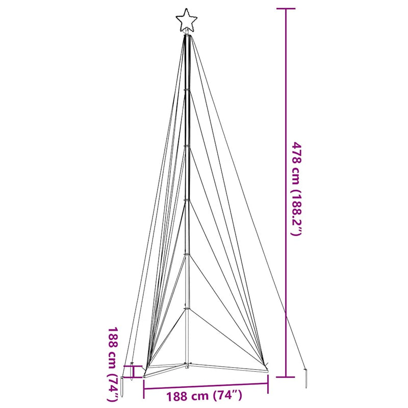 LED Christmas Tree 861 LEDs Warm White 478 cm