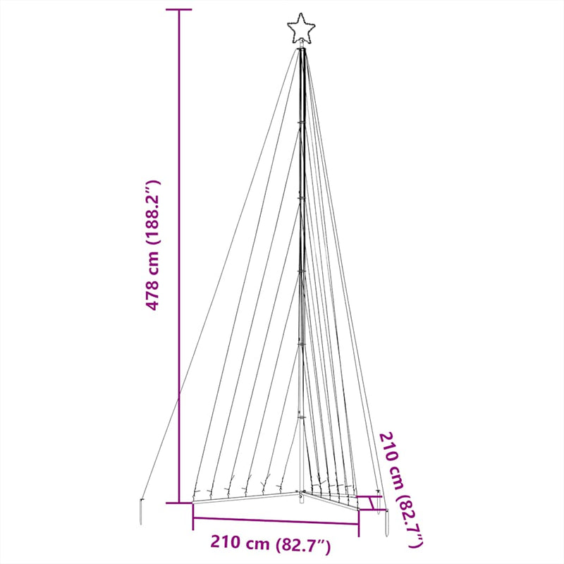 LED Christmas Tree 789 LEDs Warm White 478 cm